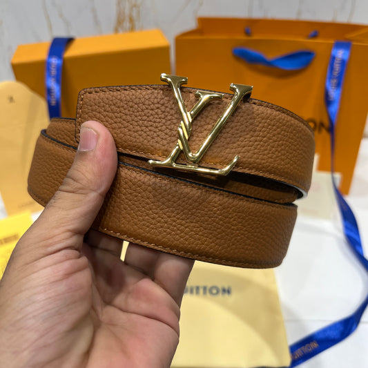 LV Golden Logo Reversible Belt Brown/Black