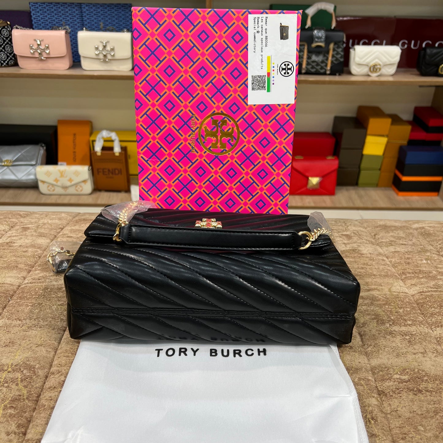 Tory Burch Golden Logo Black Bag