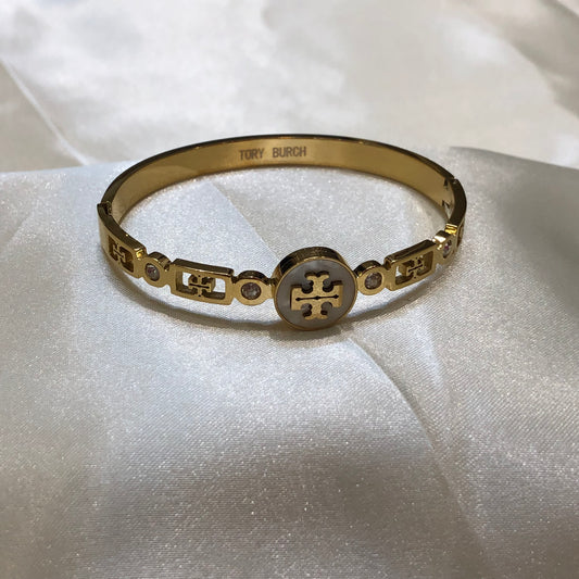 Tory Burch White Golden Bracelet