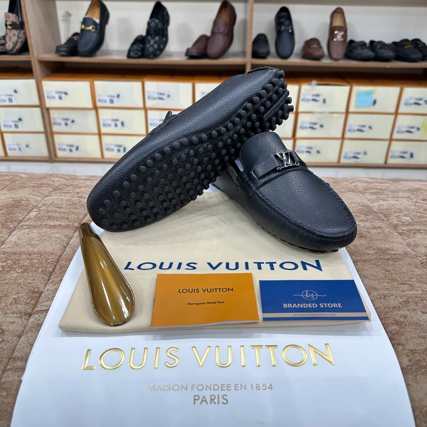 Louis Vuitton Black Texter Normal Loafer