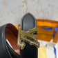 LV Golden LV Logo Reversible Belt Black/Brown