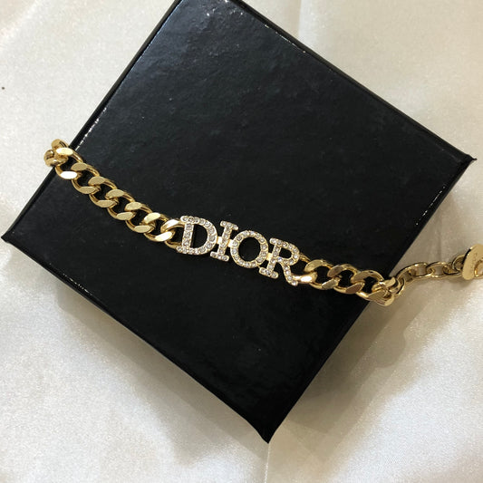 Dior D.I.O.R Logo Golden Bracelet