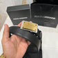 Dolce & Gabbana Golden Buckle Leather Belt Black