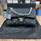 Channel Golden Logo Black Texture Bag