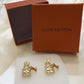 Louis Vuitton Mini Lock Golden Earrings