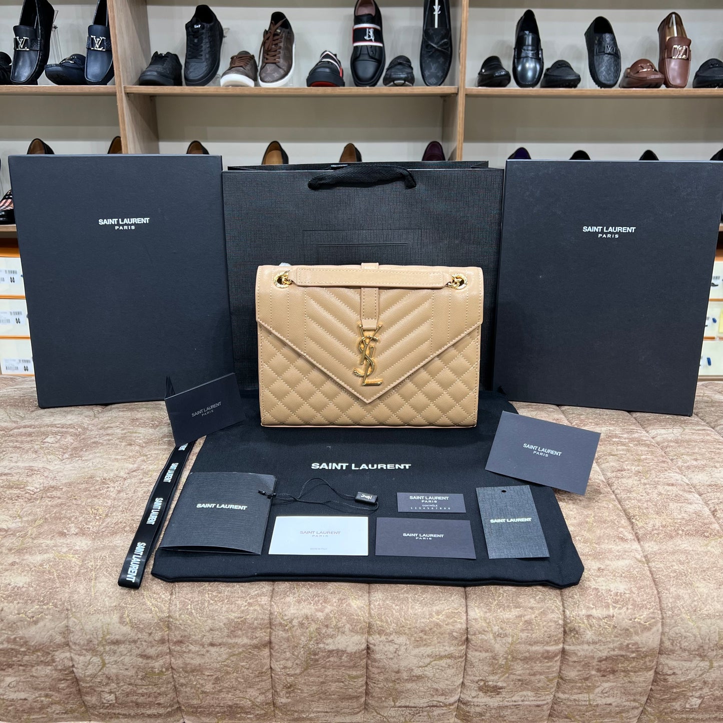 YSL Skin Texture Leather Bag