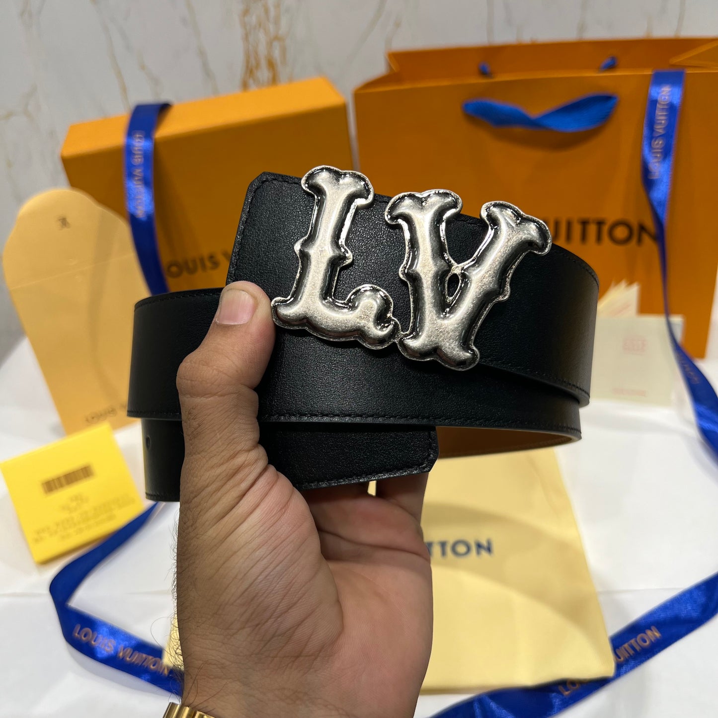 LV Logo Reversible Belt Brown/Black