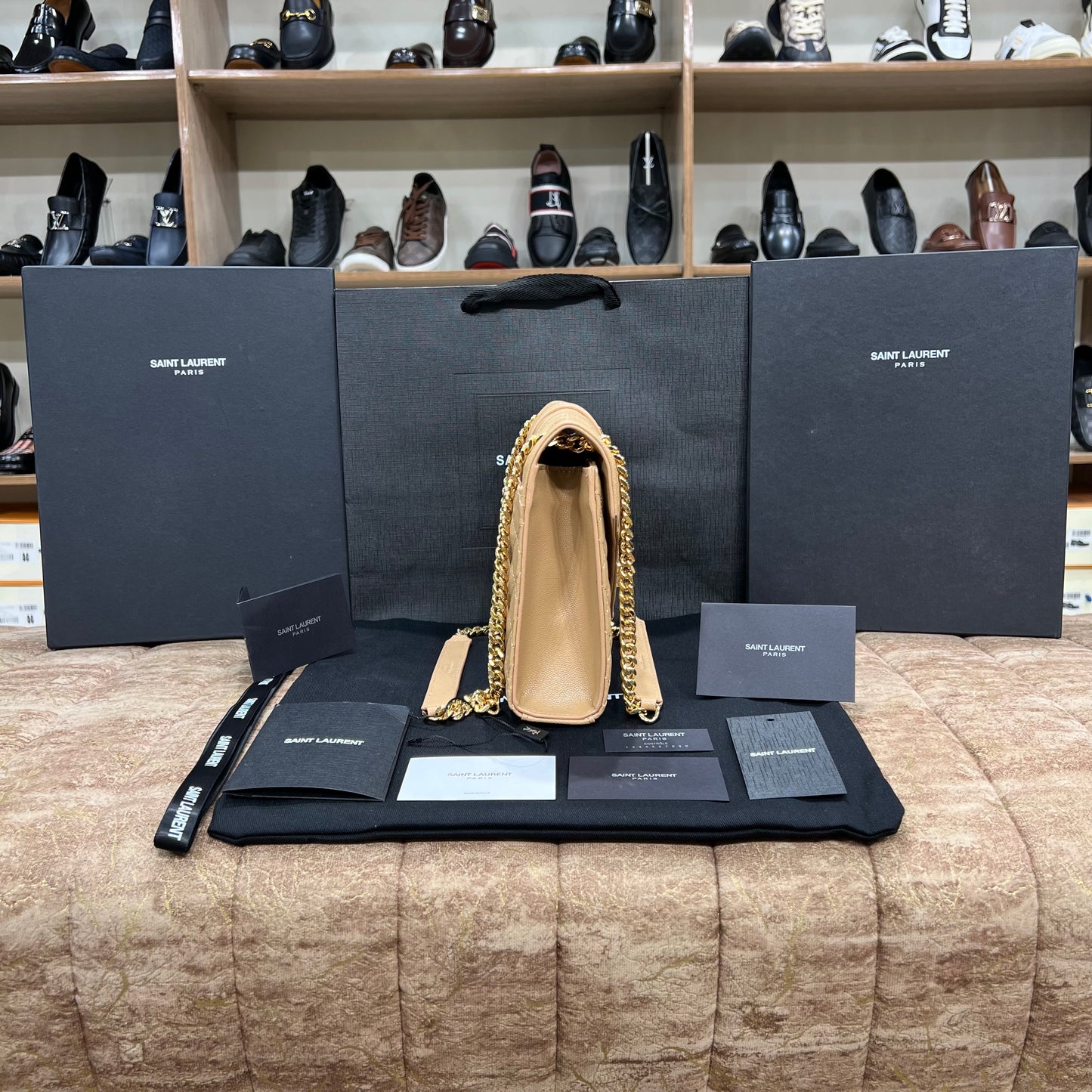 YSL Skin Texture Leather Bag