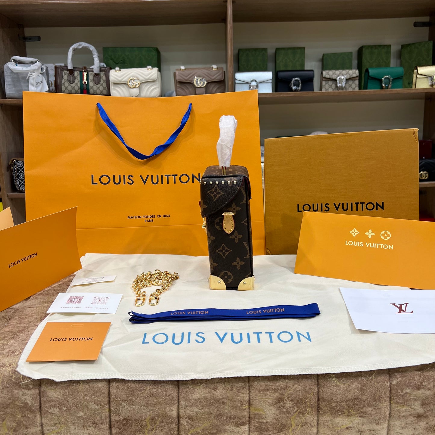 Louis.Vuitton Mini Side Brown Bag