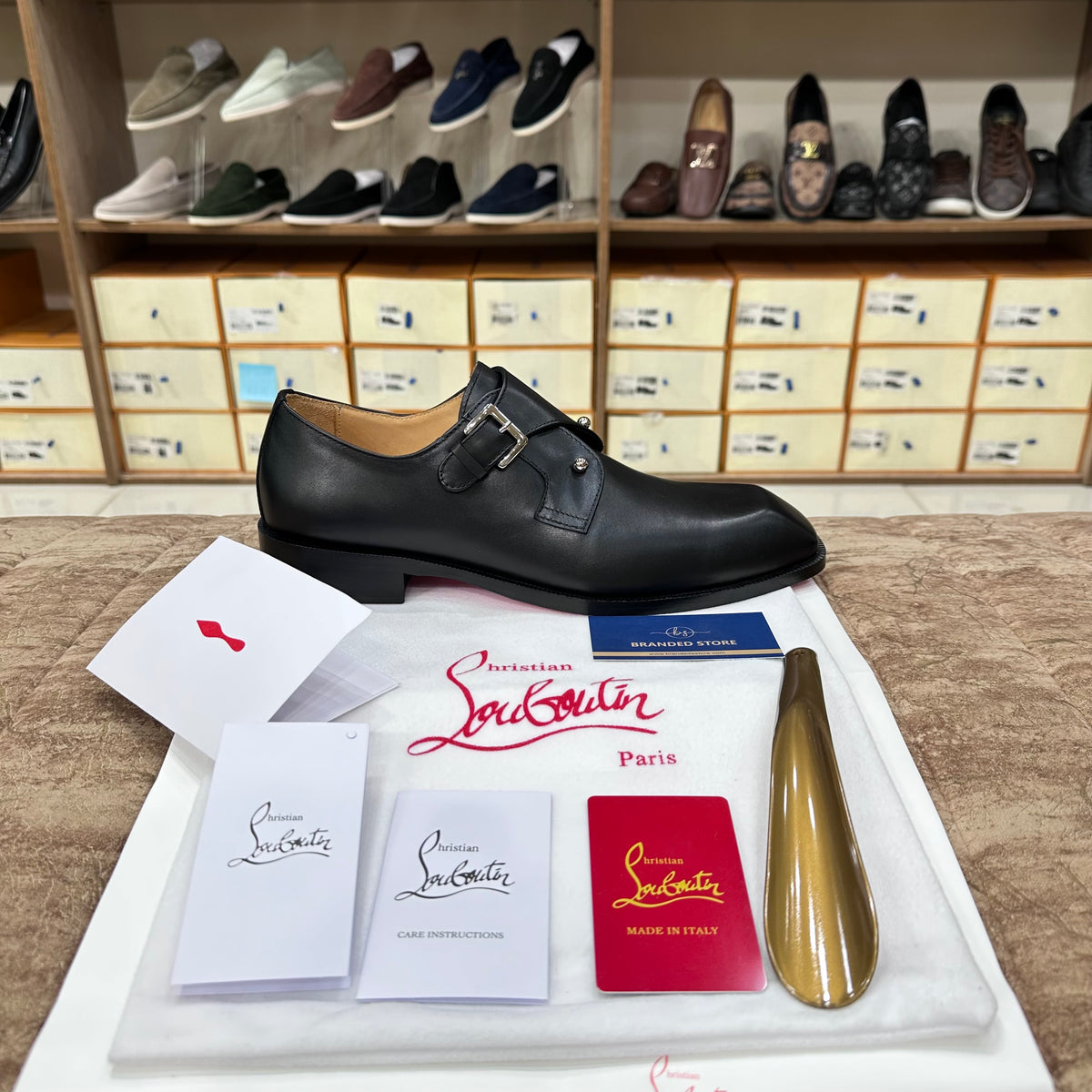 Christian Louboutin Chambeli Monk Strap Leather Major Loafers
