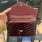 YSL College Mini Chain In Shiny Leather Bag Maroon