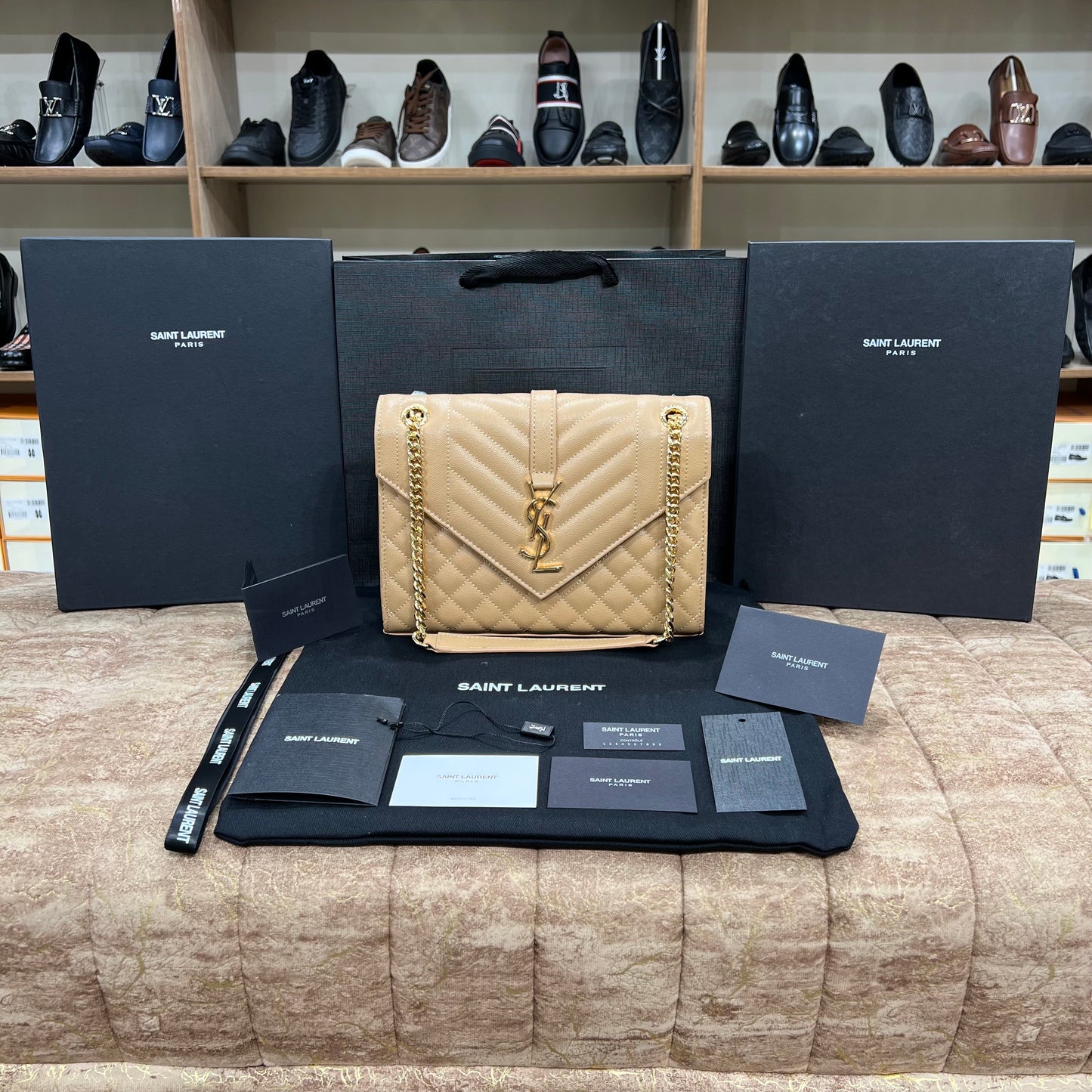 YSL Skin Texture Leather Bag