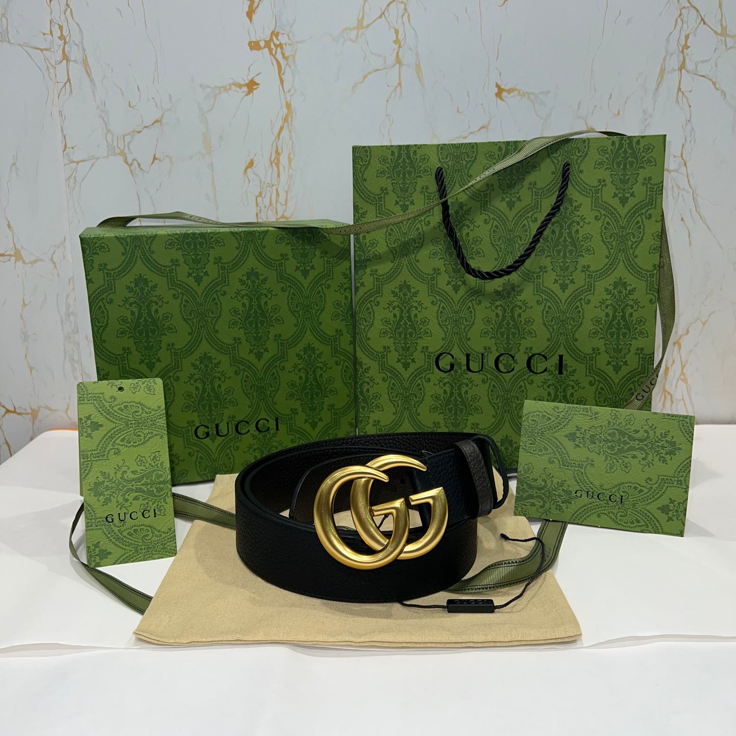 Gucci Golden GG Buckle Belt Black