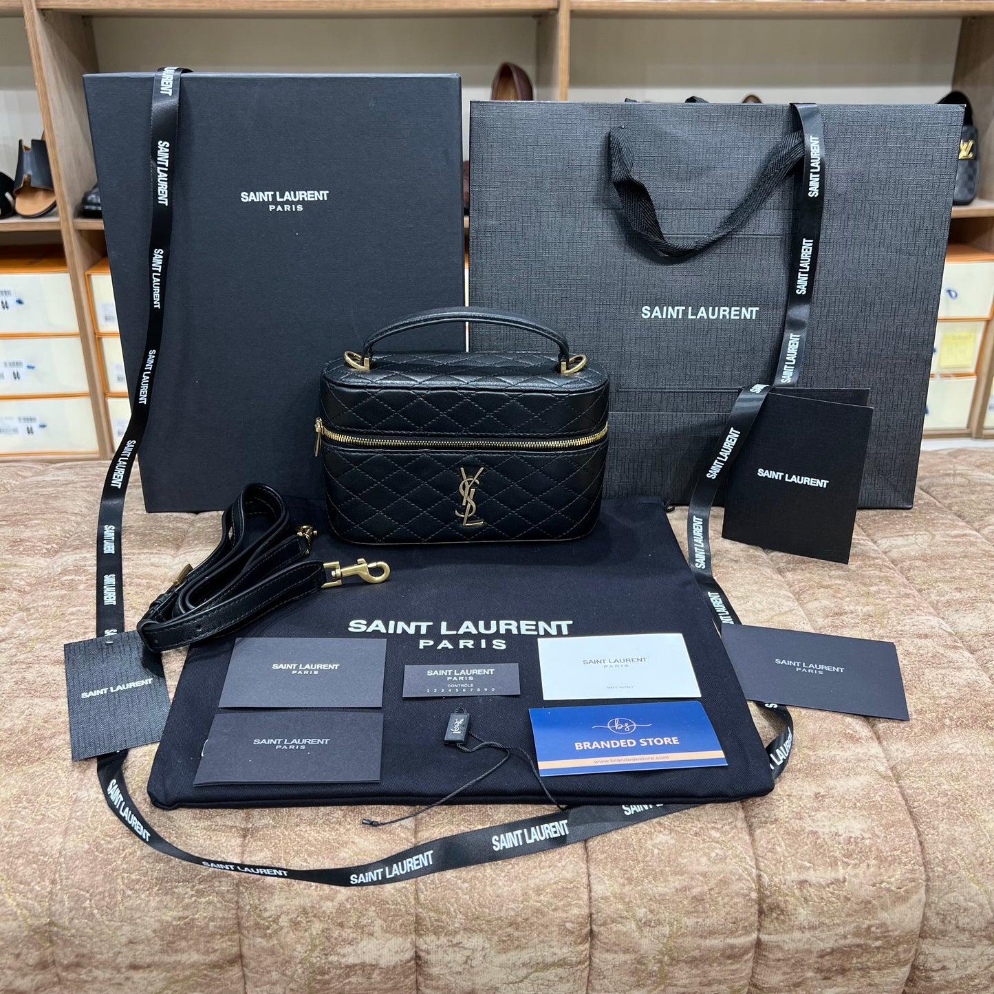 YSL Gaby Mini Vanity Leather Bag Black