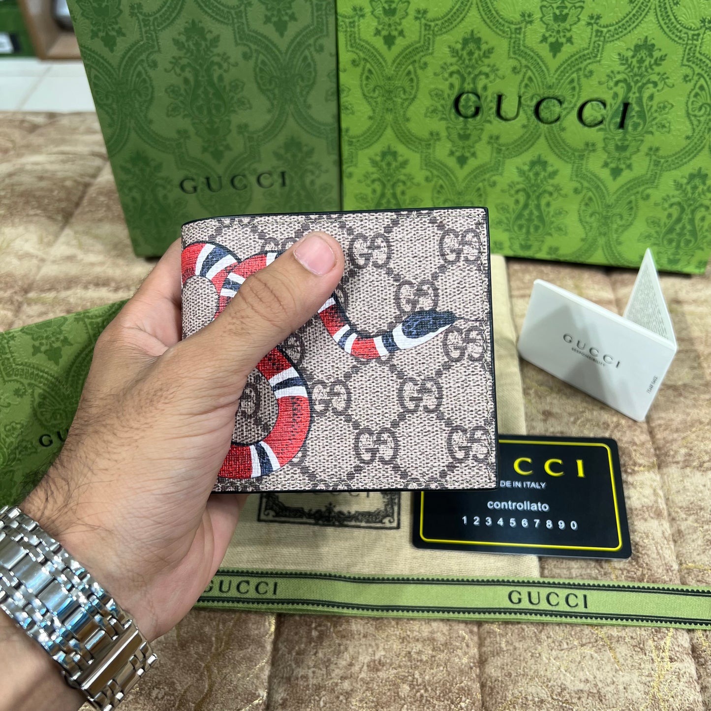 Gucci Snake Pattern Wallet