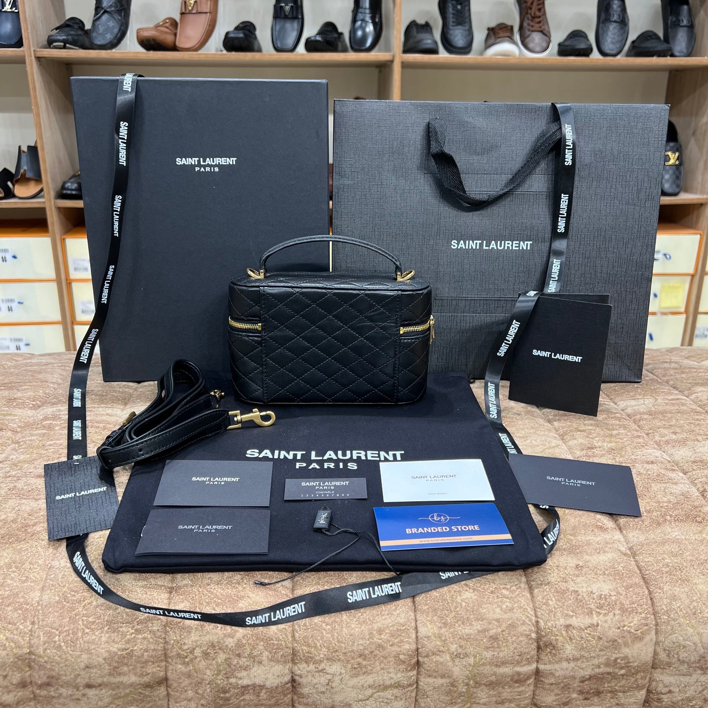 YSL Gaby Mini Vanity Leather Bag Black