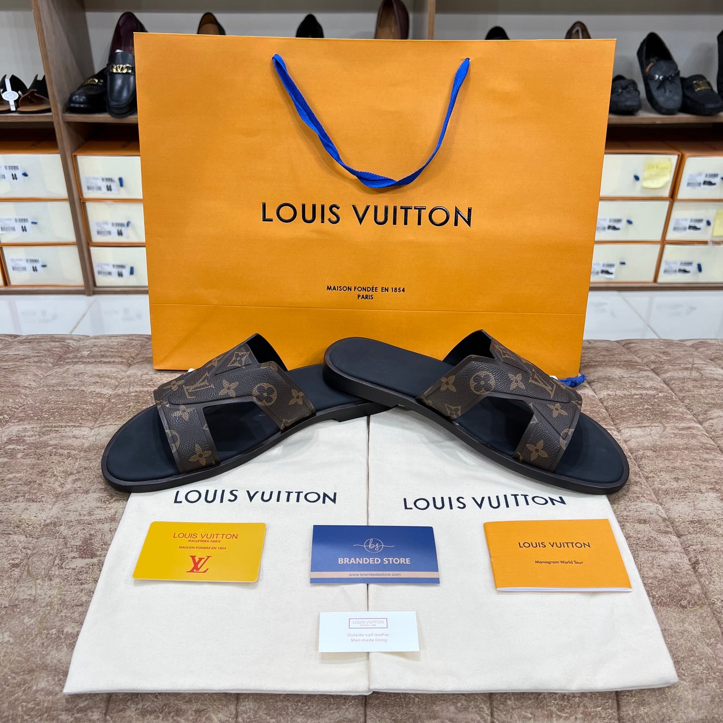 LV Men's Sandal Brown Pattern