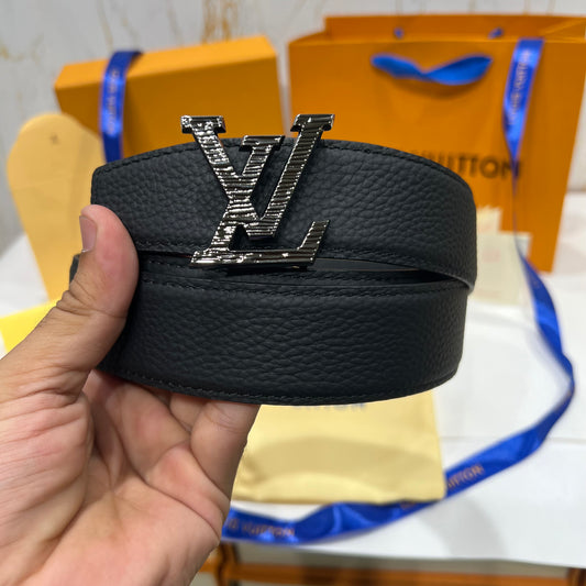 LV Black Line Logo Reversible Belt Black