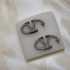 Valentino V Logo Silver Earrings