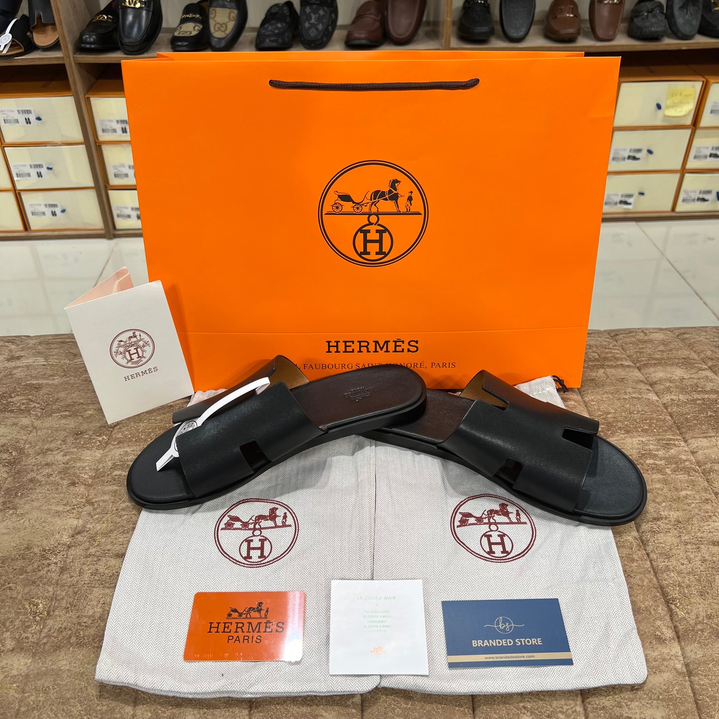 Hermes Men's Sandal Full Black