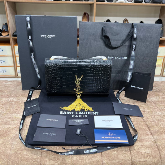 YSL Black Kate Tassel Leather Bag