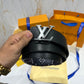 LV Silver Logo Reversible Belt Black / White Printed
