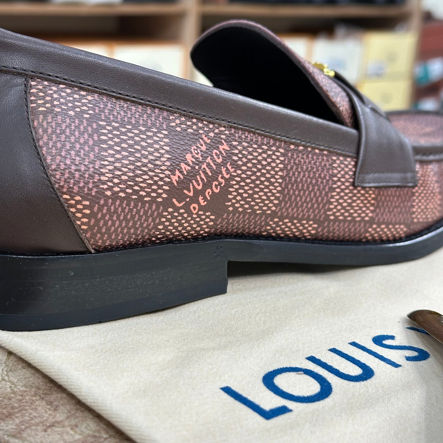 Louis Vuitton Damier Major Loafers Brown