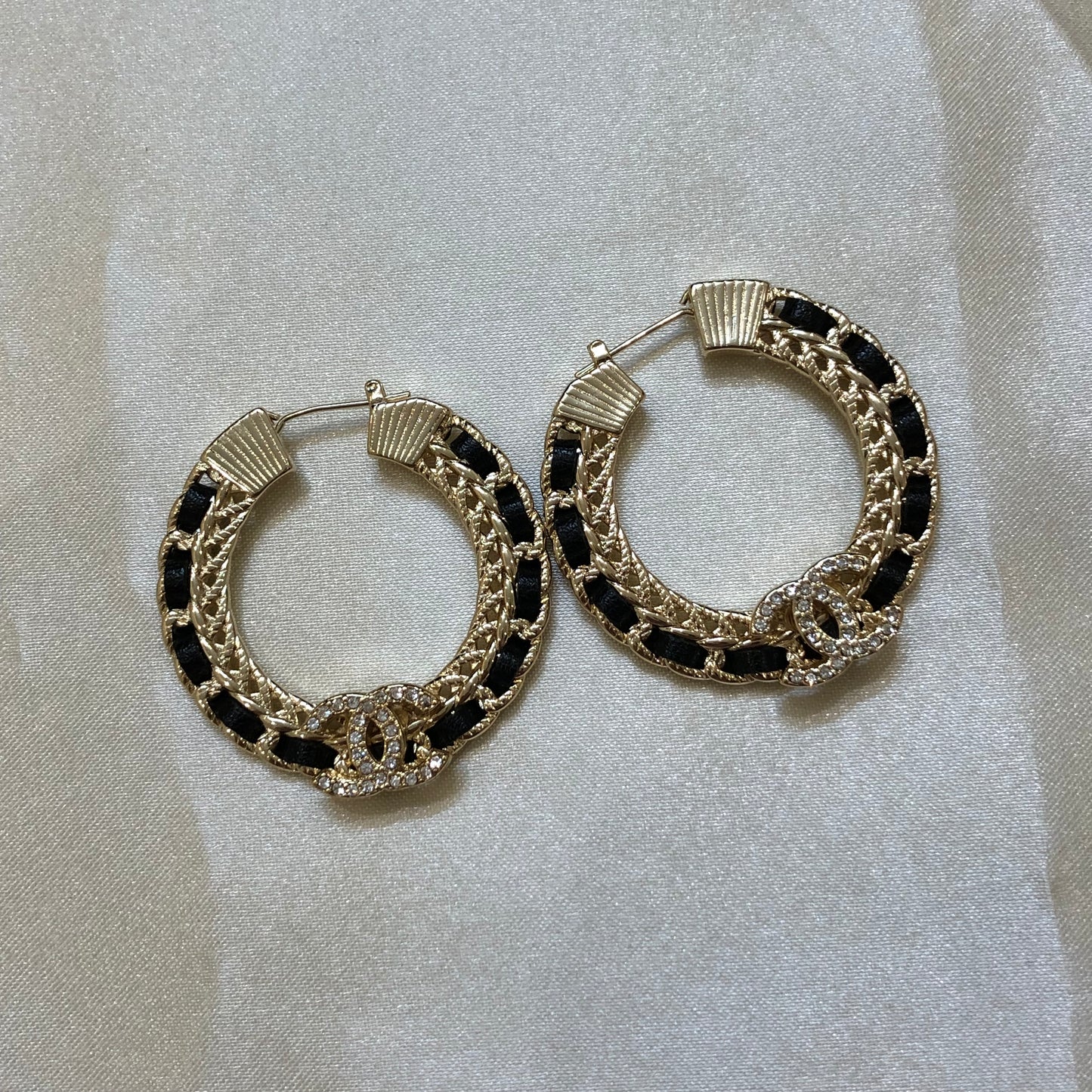 Chanel Black Golden Earrings
