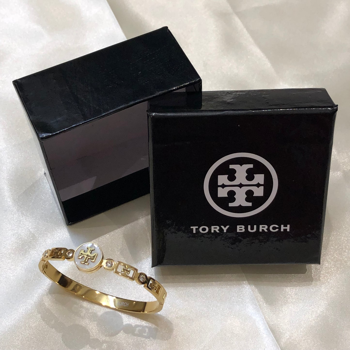 Tory Burch White Golden Bracelet