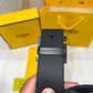 Fendi FF Black Buckle Reversible Belt Black/Brown