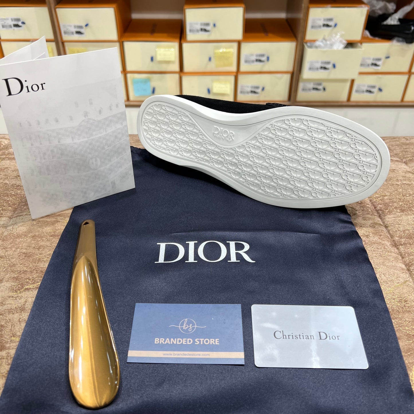 Dior Slip On Black Pattern Suede Leather