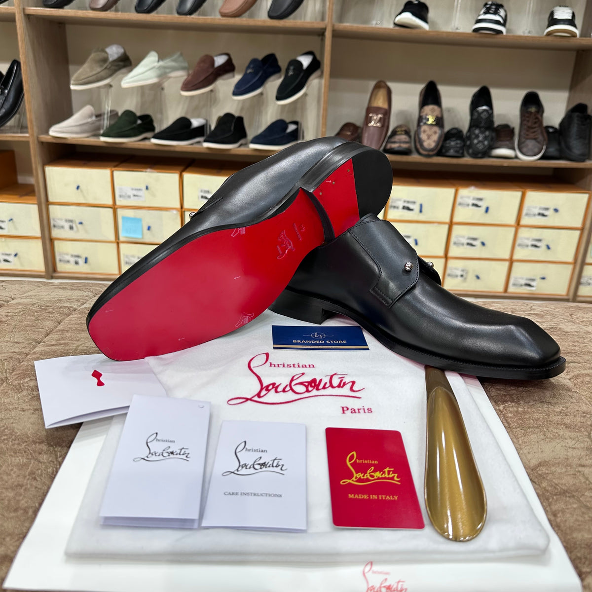 Christian Louboutin Chambeli Monk Strap Leather Major Loafers