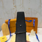 LV Silver Logo Reversible Belt Blue/Black