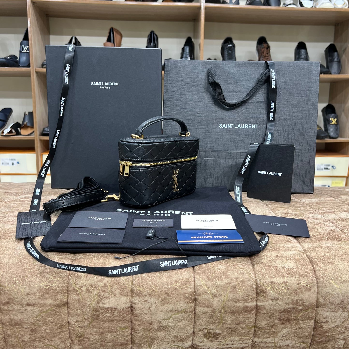 YSL Gaby Mini Vanity Leather Bag Black