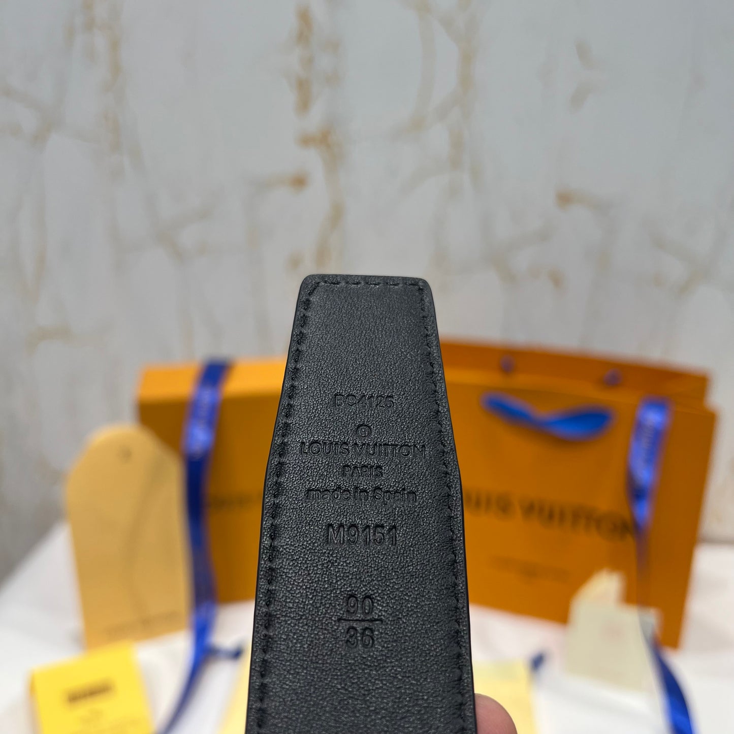 LV Black Line Logo Reversible Belt Black