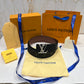 LV Silver Logo Shine Printed Reversible Belt Black Brown