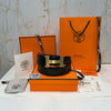 Hermes H Golden Buckle Belt Reversible Black/Blue