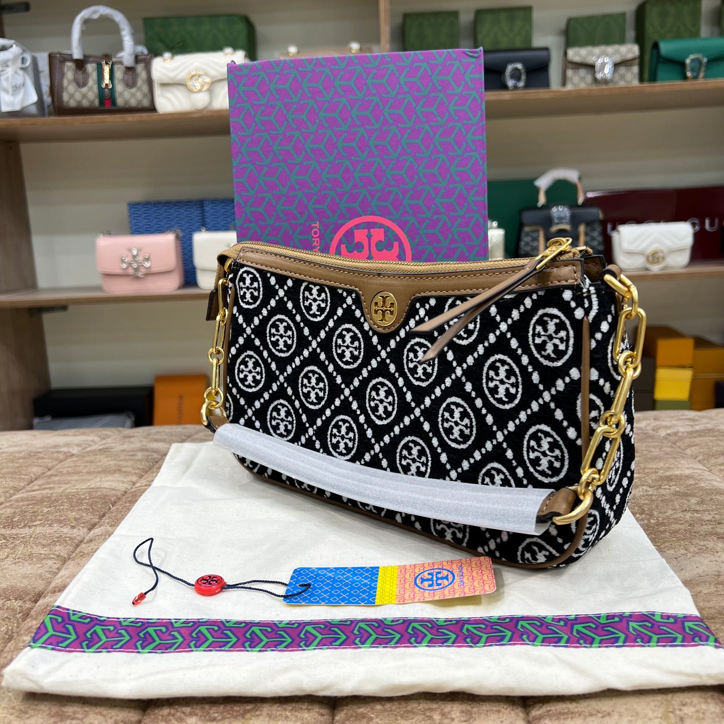 Tory Burch White Pattern Mini Bag