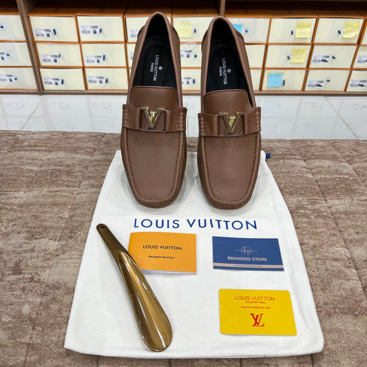 Louis Vuitton Texture Brown Logo Normal Loafer
