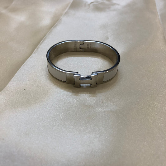 Hermes Silver White Bracelet