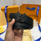 LV Black Line Logo Reversible Belt Black
