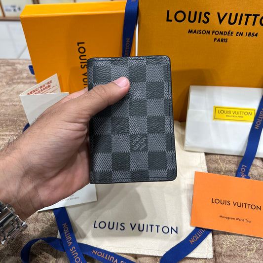 Louis Vuitton Grey Checked Pocket Organizer Wallet