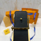 LV Golden Logo Reversible Belt Crocodile Skin Black