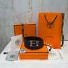Hermes H Silver/Black Buckle Belt Reversible Black/Brown