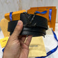 LV Silver Logo Grey Printed Reversible Belt