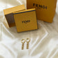 Fendi Logo Golden Earrings