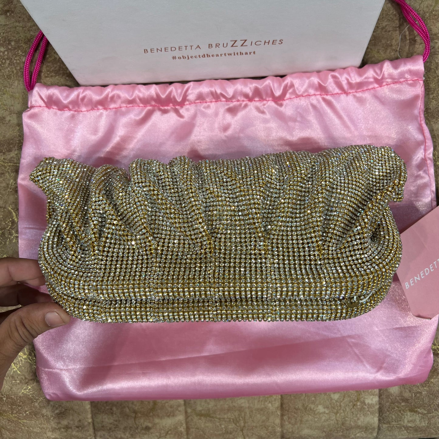 Benedetta Bruzziches Clutch Bag Gold