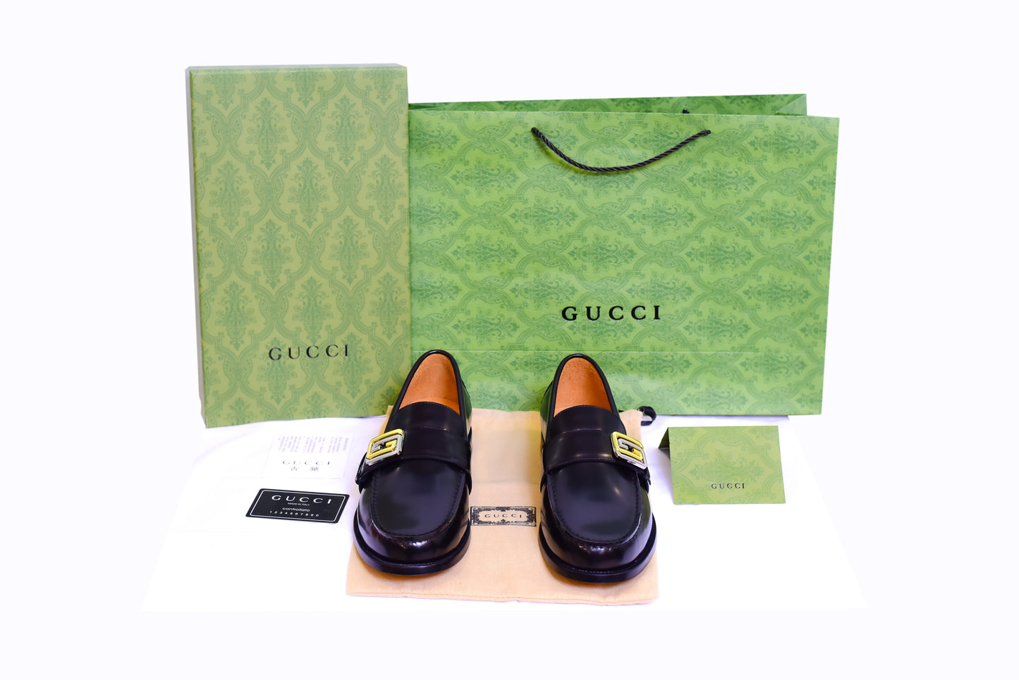 Gucci Side Buckle Black Major Loafers