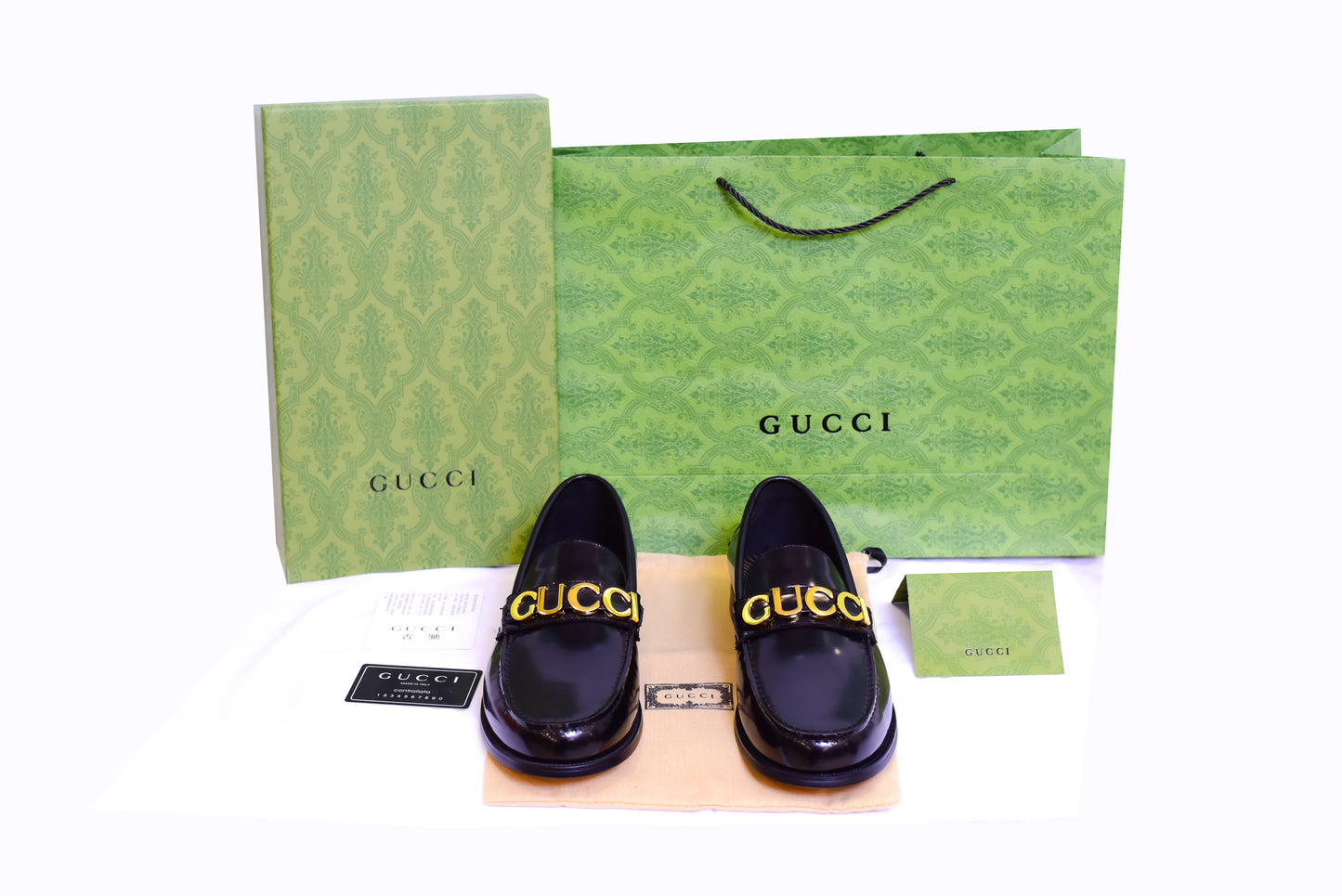 Gucci Golden Logo Black Major Loafers