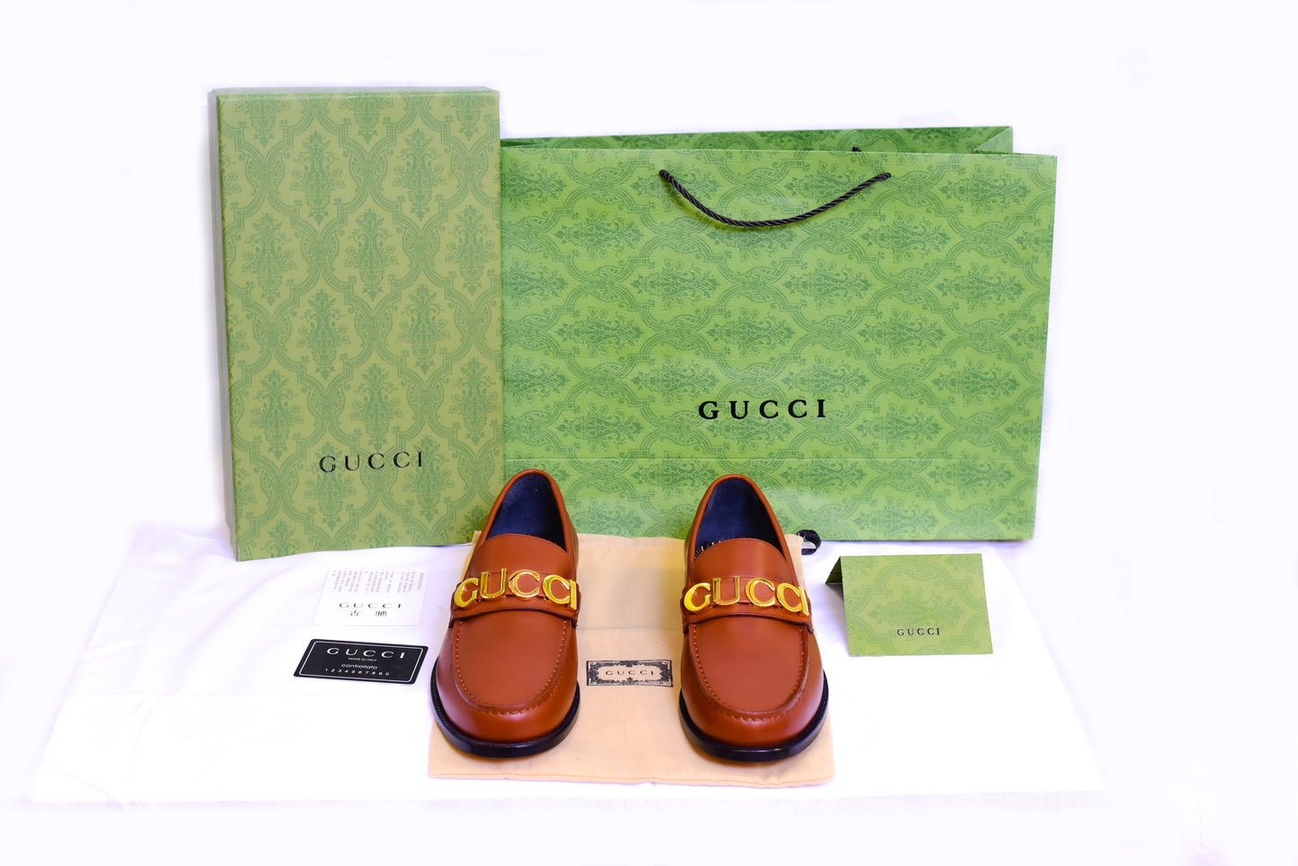 Gucci Brown Big Buckle Major Loafers